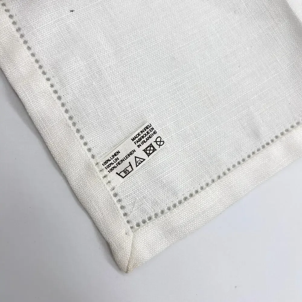 Vintage Irish Linen Cocktail Napkins Nordstrom White Square Set of 6 NWT NOS